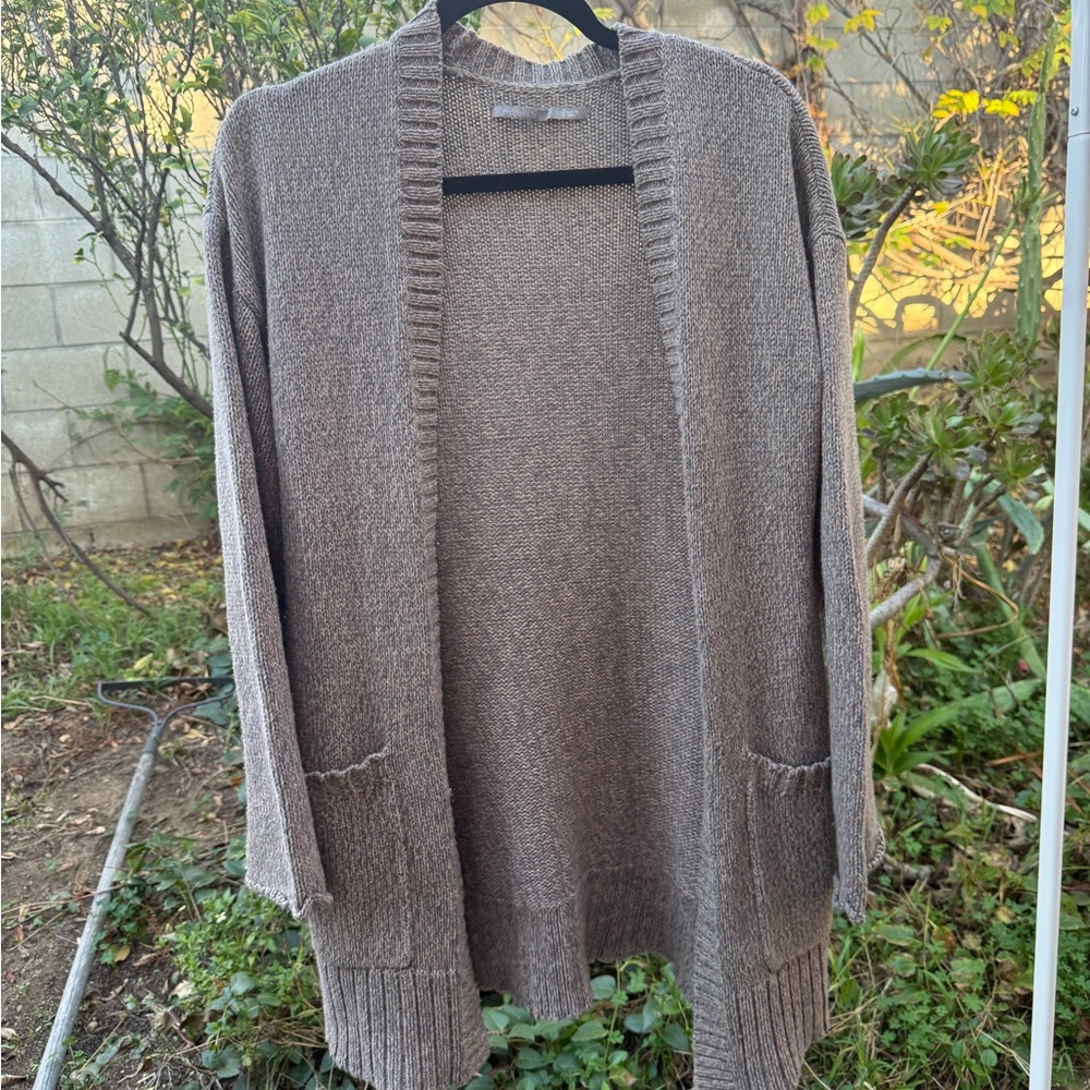 Nordstrom Brown Open-Front Cardigan Sweater